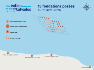 point d'étape du chantier du parc éolien en mer du calvados